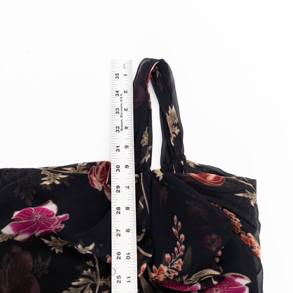 Vintage David Warren 12/14 Floral 100% Silk Flutter Y2K Dark Romantic Whimsigoth - Picture 12 of 12